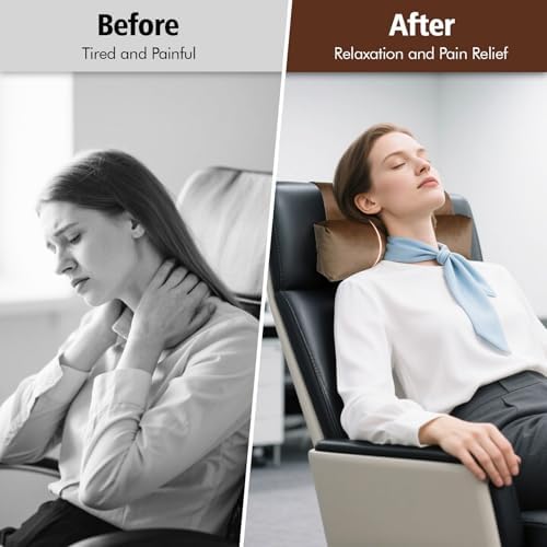 WdFour Velvet Neck & Head Pillow for Recliner Chair, Small Ergonomic Cervical Support Pillow for Home, Office and Travel, Non-Slip Cushion for Tension Relief & Shoulder Comfort (Brown) - Image 4