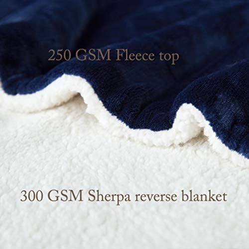 LBRO2M Sherpa Fleece Bed Blanket Super Soft Plush Warm Throw Twin 65"X90" - Image 4