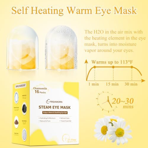 16Packs Steam Eye Mask Heated Eye Masks For Dry Eyes, Chamomile - Image 5