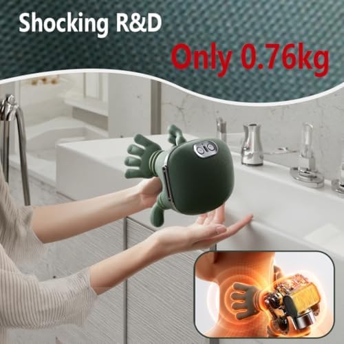 ZoserX - Bionic Heated Massager, Portable Shiatsu Neck and Back Massager, Electric Deep Tissue 4D Kneading Massage, Simulated Human Hand Design for Pain Relief and Muscle Relax (Green) - Image 6