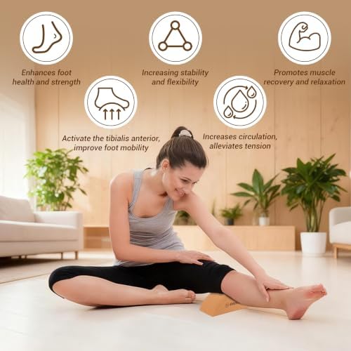 EVERYMATE Cork Balance Board Kit, Foot & Ankle Strengthener with Massage Roller/Ball,Balance Board Half & Half-Moon Ball, for Enhance Mobility & Prevent Falls Improve Foot Function for Home/Office/Gym - Image 3