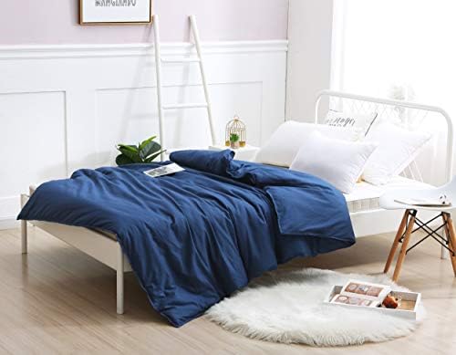 F.Y.Dreams Weighted Blanket Duvet Cover 60x80 inches with 8 Ties,Zipper on Long Side/100% Cotton, Navy Blue/Just Duvet Cover by FYDreams