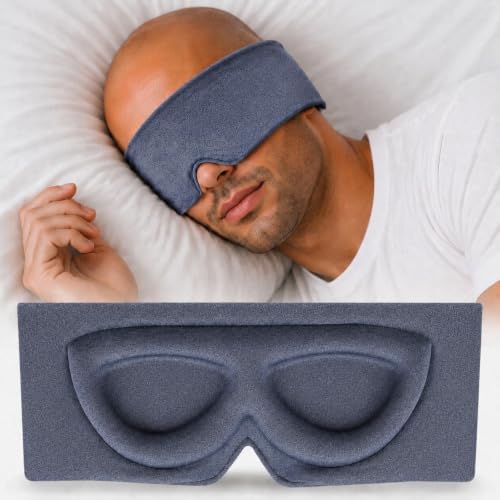 ALASKA BEAR Sleep Eye Mask for Back and Side Sleepers, Women Men, Navy Gray by ALASKABEAR