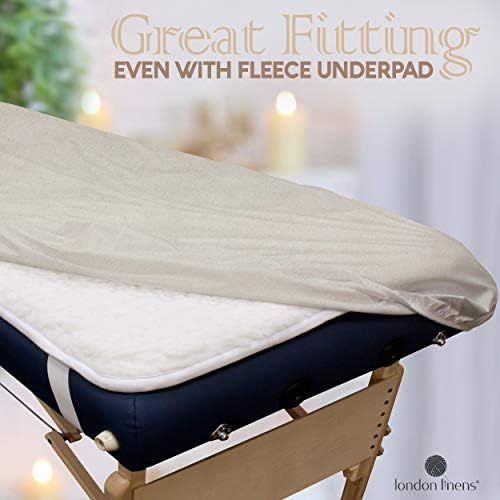 LONDON LINENS Extra Thick 3 Piece Set Massage Table Sheets Set - 100% Natural Cotton Flannel - Includes Massage Table Cover, Massage Fitted Sheet, and Massage Face Rest Cover (Natural) - Image 3