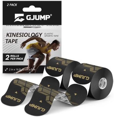 Kinesiology Tape, 40 Count Precut Strips 2 Rolls Original Cotton Tape by GJUMP