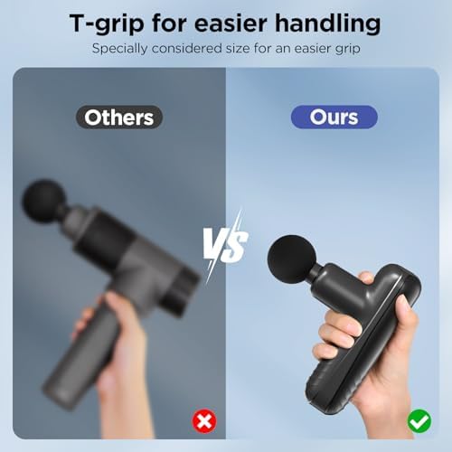 Mini Massage Gun, Powerful Handheld Muscle Massager for Muscle Relaxation, Deep Tissue Percussion Small Massage Gun Travel Massager with 4 Massage Heads Silent Brushless Motor, Black - Image 6