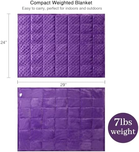 Alomidds Weighted Lap Blanket 7lbs, Cozy Luxury Breathable Weighted Blanket for Adults, Weighted Lap Pad for Travel, Relaxation, Sleeping, Purple, 29" x 24" - Image 3