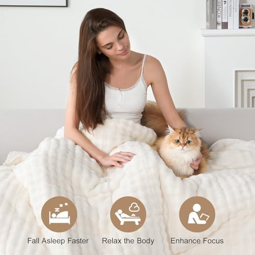 Cottonblue Weighted Blanket for Adults Queen Size 15lbs 60"x80" Soft Fleece - Image 2