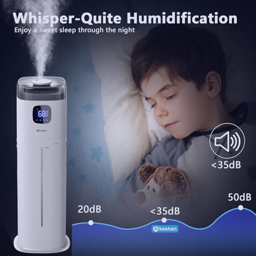 Akeshan Large Humidifier for Bedroom, 9L/2.5Gal Ultrasonic Cool Mist, Top Fill Easy Clean with 350ML/H Large Mist Speed, Quiet, Suitable for Kids Room Plant Yoga Office Study Living Room - Image 6