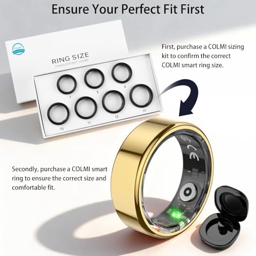 Smart Ring for Women, Health Tracker & 5ATM, COLMI R02. (Gold, 7#) - Image 2