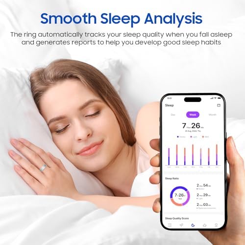 Smart Health Ring, Featuring Stress and Sleep Monitoring Functions, Compatible with iOS and Android,Waterproof Fitness Tracker for Women & Men, No Subscription Fee. (Rose Gold, 8) - Image 5