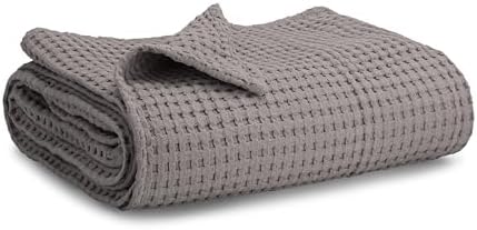 Comfy Cubs Waffle Weave Baby Blanket - 40” x 40” Cotton Blanket with Textured Design - Lightweight Swaddle for Bed, Crib, Stroller, or Couch - Soft and Cozy Cover for Toddlers, Boys & Girls - Charcoal by ComfyCubs