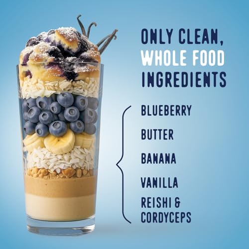 FlavCity All in One Protein Shake Powder, Blueberry Muffin - On the Go Meal Alternative + Collagen Peptides, Reishi & Cordyceps - Focus, Skin, Hair & Joint Support - 100% Grass Fed Whey, 20 Servings - Image 3