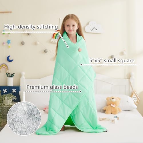 L'AGRATY Weighted Blanket - 40"x60" 10lbs Breathable Weighted Blanket Microfiber Material with Glass Beads - Image 3