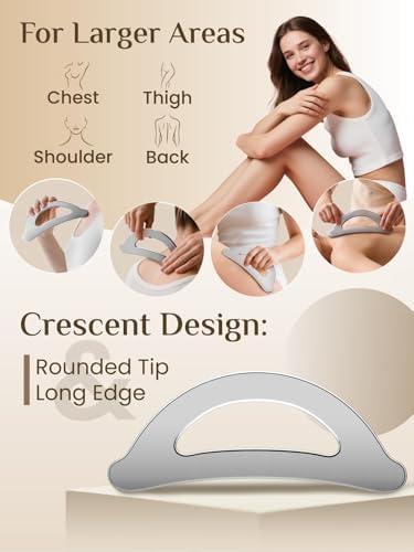 Rena Chris Muscle Scraper Tool Set - Stainless Steel Gua Sha for Physical Therapy & Deep Tissue Massage, Body Gua Sha Tools with Travel Pouch (2-Piece Kit) - Image 3