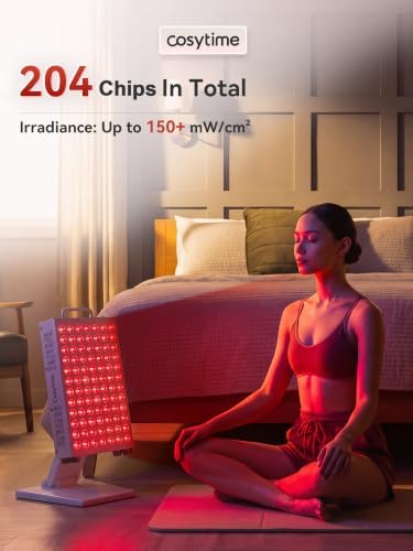 Red Light Therapy Panel for Face and Body, 204 LED Chips 6-Wavelength (660-1060nm) Infrared Light Therapy with Multi-Angle Stand - Image 2