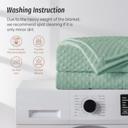 Wemore Weighted Blanket for Adults 20 lbs Queen Size 60"x80" Green - Image 7