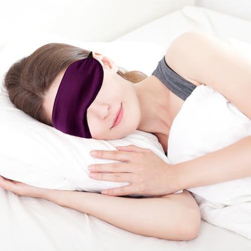 2 PCS Purple Silk Sleep Mask - Eye Masks for Sleep Blindfold Travel Eye Covers for Sleeping Men & Women - Image 3