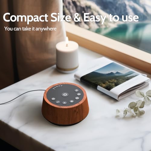 Color Noise Sleep White Noise Sound Machines 25 Soothing Sounds 32 Volume Levels 5 Timers and 4 Sound Categories Memory Function for Everyone, WOOD - Image 5