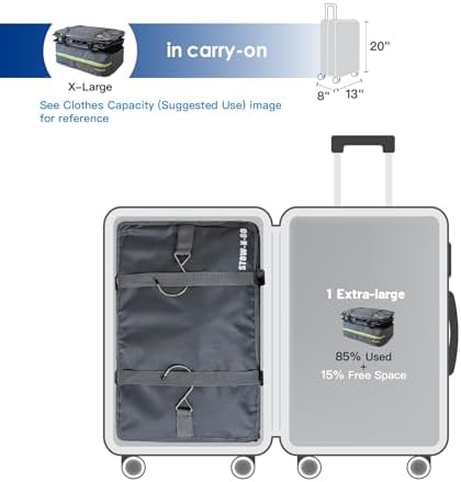 Stow-N-Go Portable Hanging Travel Shelves, Packing Organizer for Luggage. Carry on Closet for Clothes. Expandable Packing Cube. Travel Essentials. Dak Gray - XL - Image 3