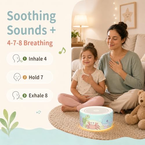 Kipcush White Noise Machine for Baby & Adults, Sleep Sound Machine with 30 Soothing Sounds, 8-Color Night Light, Memory Function, White Noise for Sleeping, Nursery, Office, Travel, Relaxation - Image 4