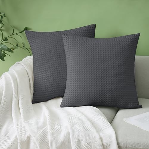 100% Egyptian Cotton 600 TC Waffle Weave Throw Pillow Covers 2 Pack - Image 4