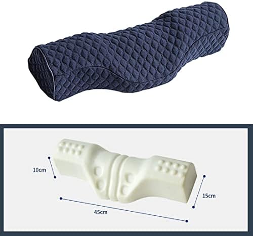 Cervical Neck Pillow for Pain Relief Sleeping, Neck roll Pillow Memory Foam for Stiff Neck Pain Relief ，Travel Bolster Pillow for Bed for Side Sleepers Back Sleeper. (Blue) - Image 3