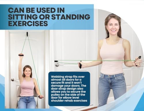 AARAM Pulley with Rope and Door Strap, Easy to Use Exercise Equipment for Frozen Shoulder and Hand/Arm Exercise Material Nylon Plastic, Smooth Action Pulley - Image 5