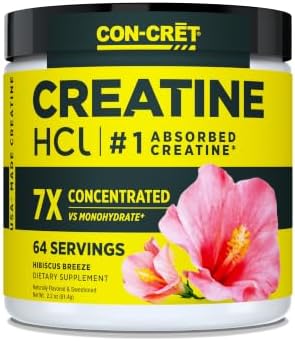CON-CRET Creatine HCl Powder for Women and Men, Hibiscus, 64 Servings by CON-CR%C4%92T%C2%AE
