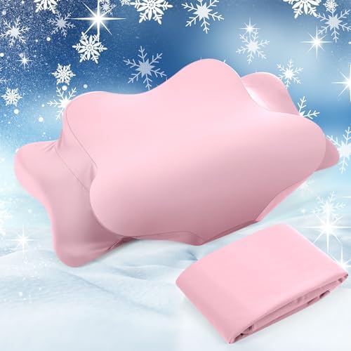 Hahafelt Cooling Cervical Neck Pillowcase,Pink,Queen Size by Hahafelt