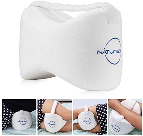 Knee Pillow for Side Sleepers Memory Foam with Strap for Pain Relief by NATUMAX