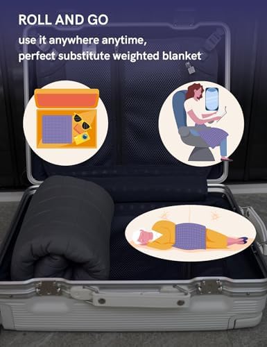 YnM Portable Weighted Lap Blanket for Adults, Perfect for Relaxation, Lounging, Napping, Sleeping & Travel(29x24 Inches, 7 Pounds, Dark Grey) - Image 4
