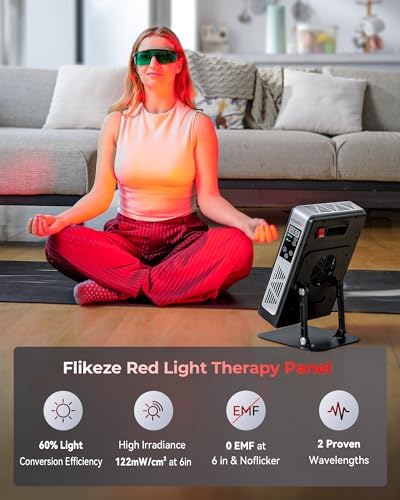 FLIKEZE Red Light Therapy Panel for Full Body Face, Dual Chip 660nm 850nm - Image 3