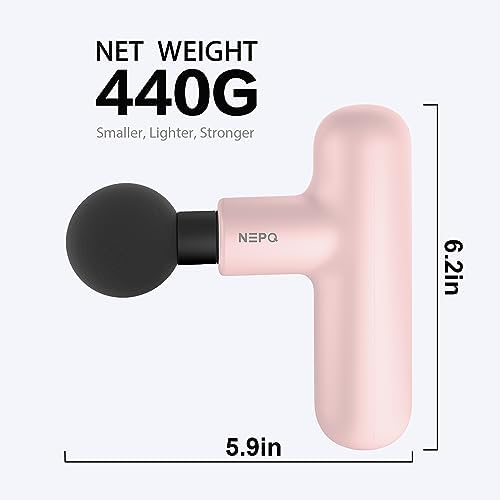NEPQ Mini Massage Gun, SK6 Fascial Gun Portable Deep Tissue Percussion Muscle Back Head Massager for Pain Relief with 4 Massage Heads 4 Speed High-Intensity Vibration Rechargeable (Pink) - Image 3