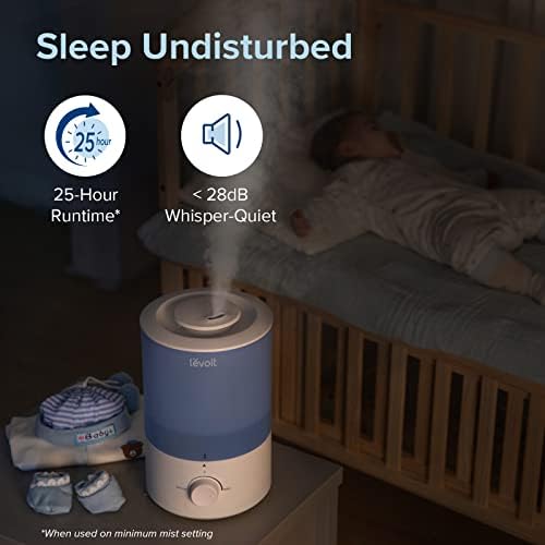 Levoit Humidifiers for Bedroom, 3L Cool Mist Top Fill for Large Room, Blue - Image 6