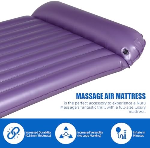 Nuru Massage Mattress Inflatable 88" X 48" - 6in Thick Airbed for Couples, Nuru Massage Air Mattress with Electric Air Pump, Easy-Wipe PVC (400lbs Capacity) - Image 4