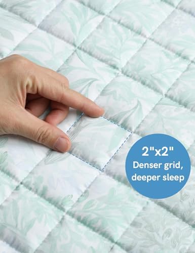YnM Cooling Weighted Blanket for Adults, 20lbs Heavy Bed Throw for One Person of 190lbs, Perfect for Hot Sleepers or Warm Climates with Rayon/Glass Beads(60x80 Inches, Queen Bed, Spearmint Green) - Image 5