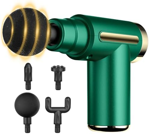 cotsoco Mini Handheld Massage Gun, Deep Tissue with 6 Speeds, Cordless Muscle Massager with 4 Heads,Type-C Charging, Travel Size, Best Gifts by cotsoco