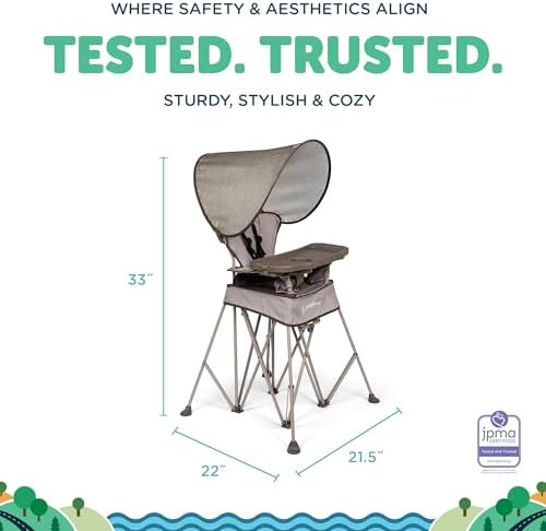 Baby Delight Go with Me Uplift Deluxe Portable High Chair, Sandstone - Image 4