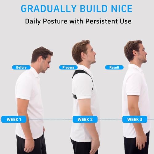 Posture Corrector for Women and Men, Adjustable Back Brace Support, Full Back Straightener for Rounded Shoulders and Hunchback Support, Upper Back Brace Shoulder Straightener with Breathable Mesh, Neck Shoulder and Upper Back Support (Black, XX-Large /... - Image 5