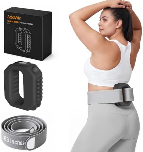 AddWin 2026 New Fascia Ring R10 Massager, Vibration Plate for Lymphatic Drainage with Belt, Adjustable Full-Body Portable Cordless Deep Tissue Massager, 3 Modes & 6 Intensities by Unknown