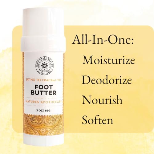 NATURE'S APOTHECARY Say NO to Cracked Feet - Foot Butter 3 oz | Hydrate, Protect, and Deodorize Feet Naturally, Quick and Easy Roll on Tube, USA MADE - Image 2