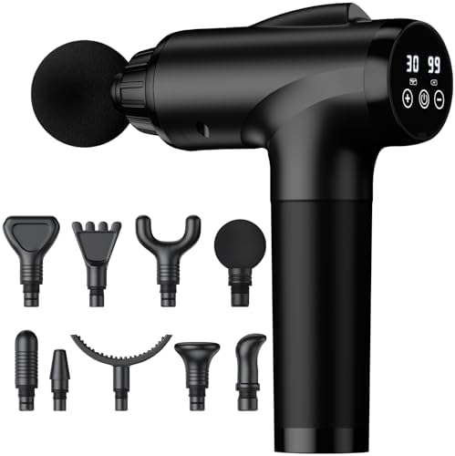 OLsky Massage Gun Deep Tissue 30 Speeds 9 Attachments Handheld (Black) by OlskyMassageGun