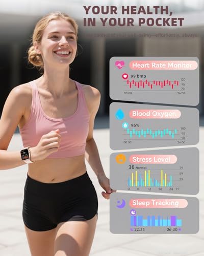 Smart Watch for Women Men, Fitness and Sleep Trackers with 1.83" HD Touchscreen, Bluetooth Calling Smartwatch for Android/iOS, IP67 Waterproof Multi-Sport Modes Pedometer, Blush Pink - Image 6