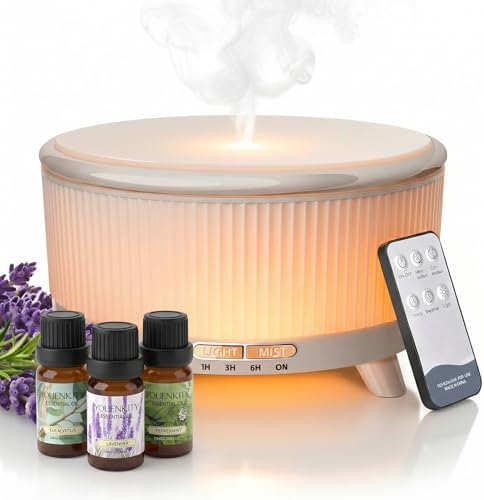 500ml Essential Oil Diffuser, Ultrasonic Aromatherapy Humidifier by YOUENKITY
