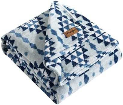 Wrangler - Queen Size Blanket, Super Soft & Reversible Plush Fleece Bedding, Throw Blanket for Couch or Bed (Westin Blue) by Wrangler%C2%AE