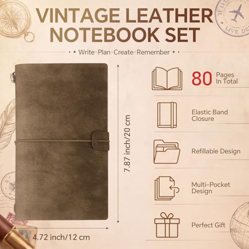 Sabary 24 Pcs Standard Size Refillable Leather Journal Bulk, Warm Color - Image 2