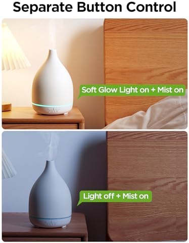 InnoGear 300ml Ceramic Essential Oil Diffuser, Diffusers for Home, White - Image 4
