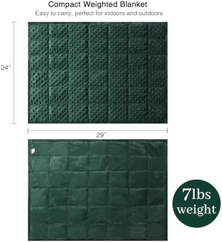 Alomidds Weighted Blanket 7lbs for Adults, Cozy Luxury Breathable Weighted Lap Blanket, Small Weighted Blanket for Travel, Relaxation, Sleeping, Calming, Green, 29" x 24" - Image 2