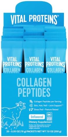 Vital Proteins Collagen Peptides Powder, Unflavored Stick Packs, 20 Count by VitalProteins